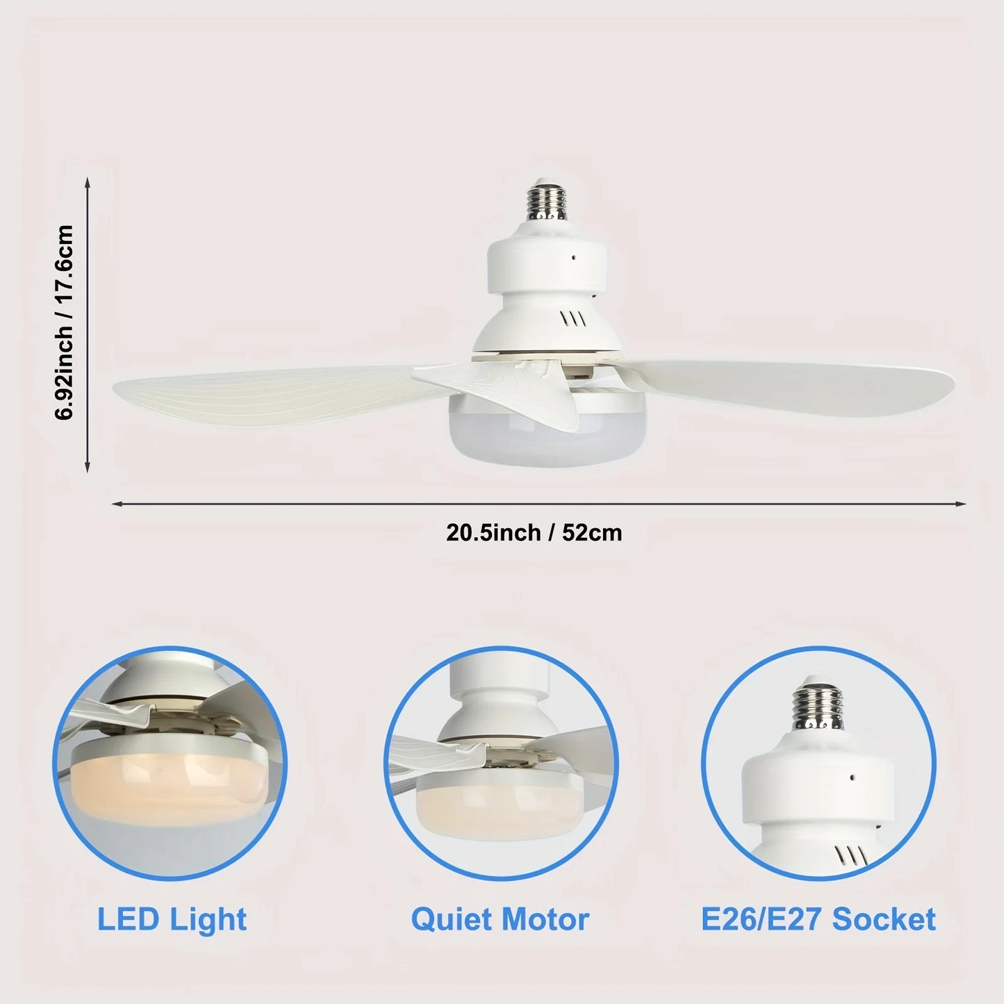 Screw-In Remote Ceiling Fan & Light